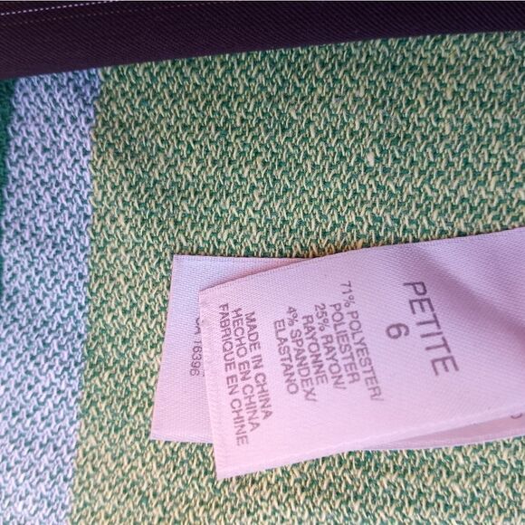 DKNY City 6P Brown Striped Full Length Zipper Pockets Women's Pants - Picture 3 of 7